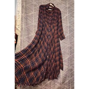 NATURAL LIFE Plaid Maxi Dress